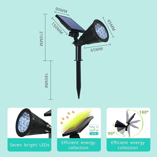 Solar Spot Lights Outdoor Color Changing, 8 Lighting Modes 2-in-1 Solar Lights Outdoor Waterproof, Auto On/Off Multicolor Solar Powered Landscape Spotlights for Garden Patio Yard Pool, 4 Pack