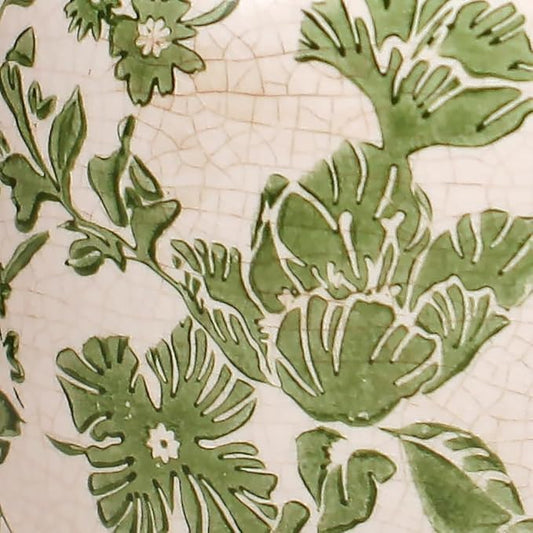 Plant Pots, Ceramic Planters for Indoor Plants, 6.29'' Flower Pots with Drainage, Vase & Planters, Vintage Indoor Plant Pots, Home & Christmas Decor, Gifts for Mom, Classic Green