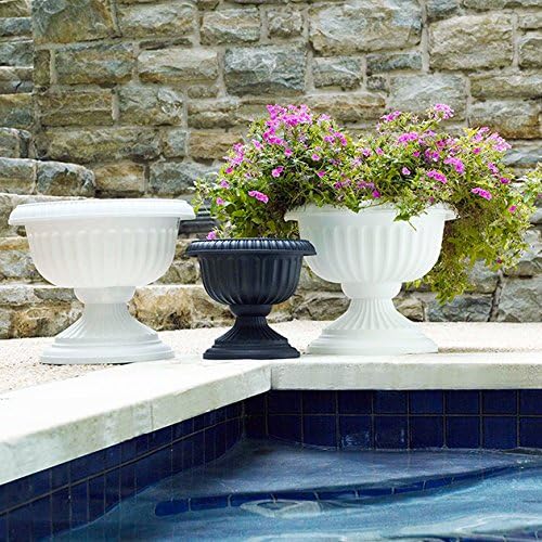 Grecian Urn Planter, White, 18-Inch