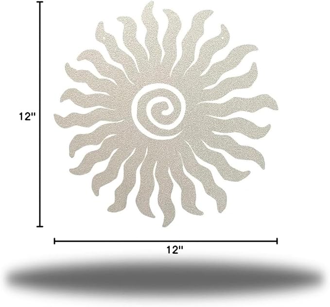 Riverside Designs Sunburst Metal Wall Art Steel Outdoor Decor - Heavy-Duty and Waterproof - Made in USA (12", Silver)