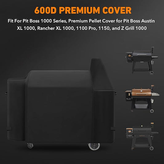 ZBXFCSH Heavy-Duty Grill Cover Compatible with Pit Boss Austin XL/PB Rancher XL 1000/PB1100/PB1100 Pro /PB1150/PB1500 Series, Z Grill 1000 Series Wood Pellet Grills, 600D