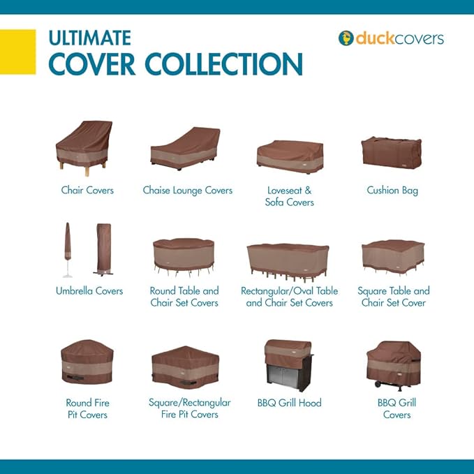 DUCKCOVERS ULV603535 Ultimate Loveseat Cover, 60"W x 35"D x 35"H, Mocha Cappuccino, Patio Furniture Covers