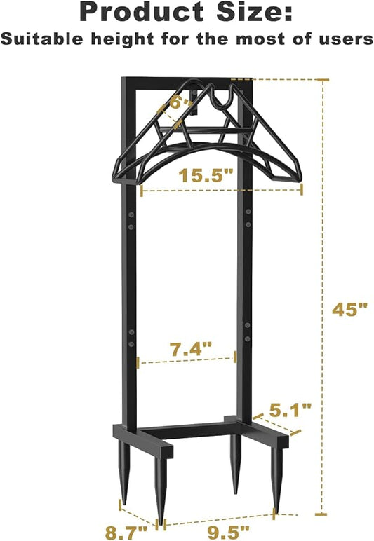 Artigarden Outdoor Garden Hose Holder Freestanding with 4 Spikes, Heavy Duty Metal Water Hose Reel Stand Hanger Rack Organizer Holds Storage 150ft Hose for Outside Yard Lawn, Black