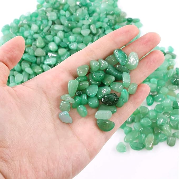 WAYBER Decorative Rock Stones, 2 Lbs/920g Irregular Green Crystal Pebbles Quartz Gravel for Aquarium Turtle Tank Decoration/Succulent Plant Landscape/Flowerpot Vase Ornament