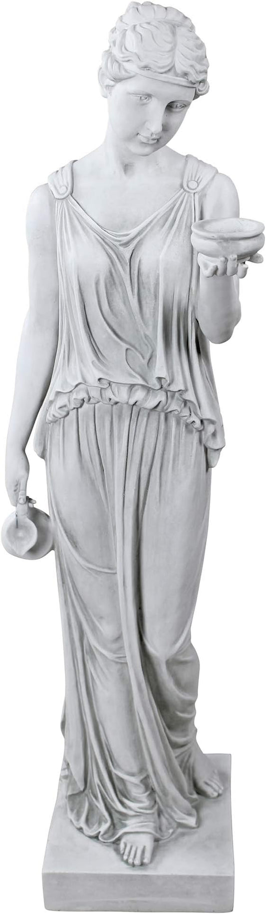 Design Toscano KY71304 Hebe Greek Woman Patron of Youth Indoor/Outdoor Garden Statue, Large Size, 10 inches Wide, 32 inches Tall, Handcast Polyresin, Antique Stone Finish