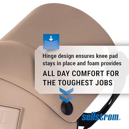 Sellstrom Ultra Flex KneePro Professional Knee Pads for Men & Women with Thick Foam Cushioning & Heavy Duty Hard Outer Shell - Adjustable Straps with Speed-Clips & Ergonomic Metal Hinges - for Construction Work, Gardening, Roofing, Flooring