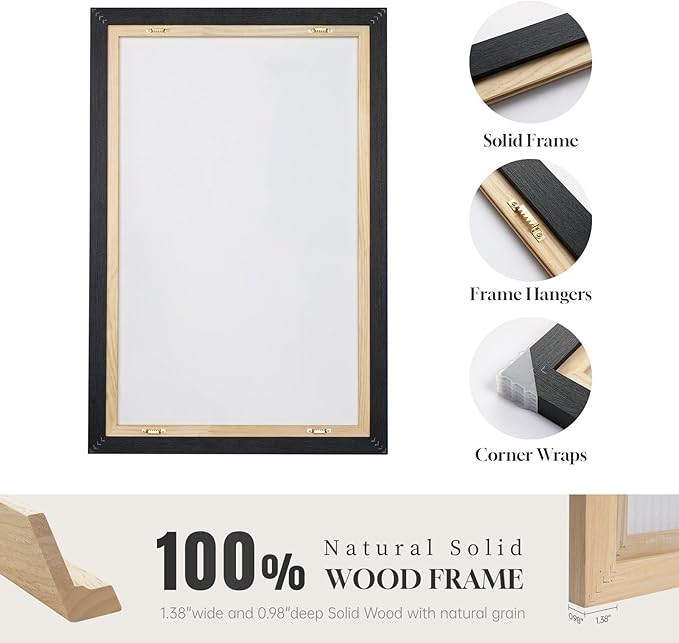Large Framed Modern Abstract Wall Art for Living Room, 3 Piece Canvas Prints Paintings Artwork for Walls, Minimalist Green and White Pictures for Hallway Dining Bedroom Home Office Wall Decor 24x36 Inch