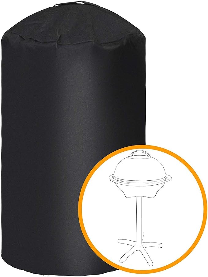 i COVER Round Grill Cover-19.5"(Dia) 32"(Tall) Water Proof Heavy Duty Outdoor Canvas BBQ Grills Covers Dome Smoker Protection for George Foreman Gfo3320 Gfo240 or Similar Size Griddle
