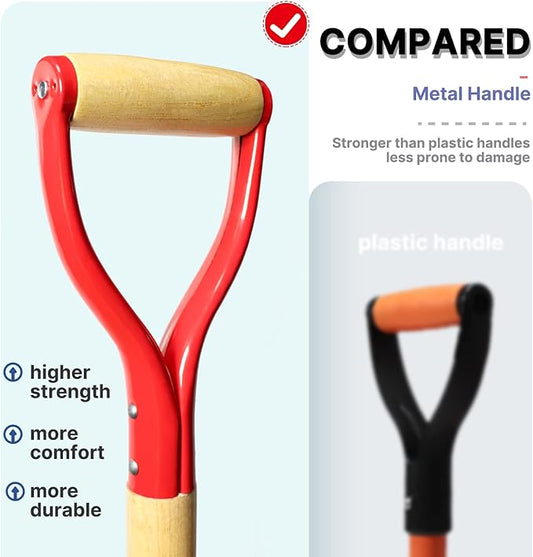 VNIMTI Spade Shovel,Transplanting Spade,Drain Spade,Spade Shovels for Digging,Sharp Shooter Shovel or Spade,45Inch,Stell D-Grip,Wooden Handle