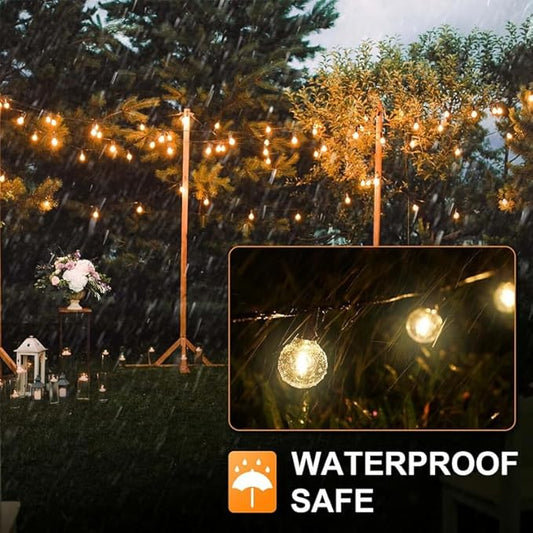 65FT LED Globe String Lights,Waterproof Hanging String Light with 30 Warm White Shatterproof G40 Bulbs(3 Spare), for Indoor/Outdoor Commercial Decor (65FT)