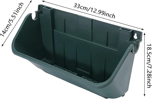Vertical Wall Planter with 24 Plastic Pots, Wall-Mounted Garden Planter Stackable Wall Hanging Flower Pot Clasp Design with Grooves Drainage Holes for Indoor and Outdoor (Army Green 24)