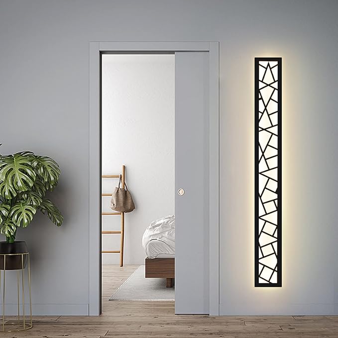 Outdoor Wall Lights 45.3inch Modern Outdoor Wall Sconce LED Long Wall Sconces Black Front Porch Light Waterproof Led Wall Light IP67 3000K Exterior Lighting fixtures