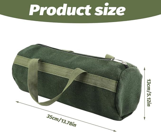 Tool Bag, Multi-Purpose Canvas Grill Tools Organizer, Heavy Duty Storage Handbag Tote Bag with Sturdy Bottom, Wide Mouth Tool Bags for Electricians, Carpenter(COLOR:Round,35 x 13cm)