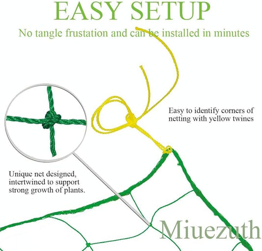 Trellis Netting for Climbing Plants - Heavy Duty Garden Trellis Netting for Cucumber, Vine, Fruits & Vegetables Tomato Plants Trellis Net, Climbing Vining Plants (1-Pack 3.3' x 6.6'Ft)