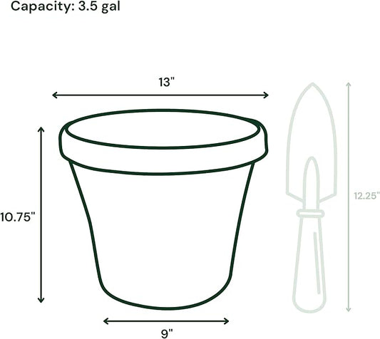 Bloem Terra Pot Planter: 12" - Pebble Stone Beige - Durable Resin Pot, for Indoor and Outdoor Use, Gardening, 3.5 Gallon Capacity, Saucer Sold Separately