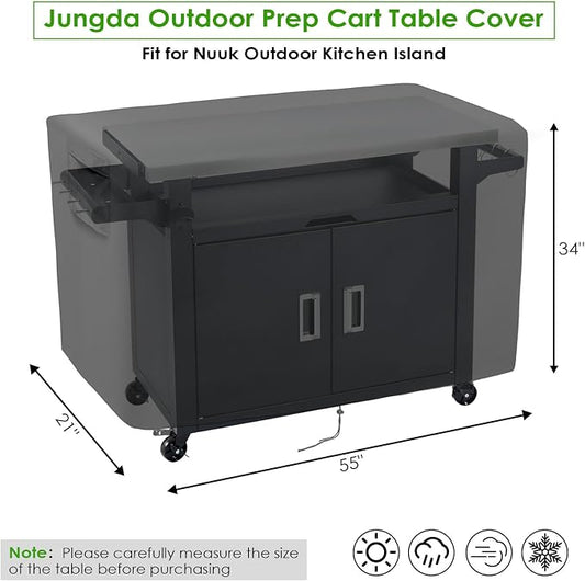 Outdoor Prep Cart Cover for Nuuk 42 Inch Outdoor Kitchen Island and BBQ Serving Cart,Heavy Duty Waterproof Patio Prep Table Cover Grill Carts Covers