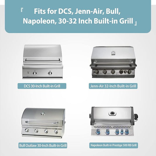SHINESTAR 33 Inch Built-in Grill Cover for DCS, 600D Heavy Duty Waterproof Island Grill Top Cover with Vents & Click-Close Straps, Windproof BBQ Cover for Jenn-Air, Bull, Napoleon, Coyote and Weber