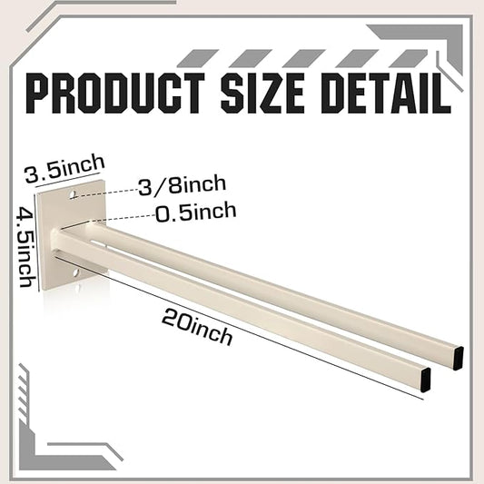 Zonon 4 Pcs Extra Long Tool Rack for Shovels Spades Rakes Brooms Shovel Holder for Truck and Shovel Rack Heavy Duty Powder Coated Steel Wall Mount Storage Organizer Garage and Shed (Beige)