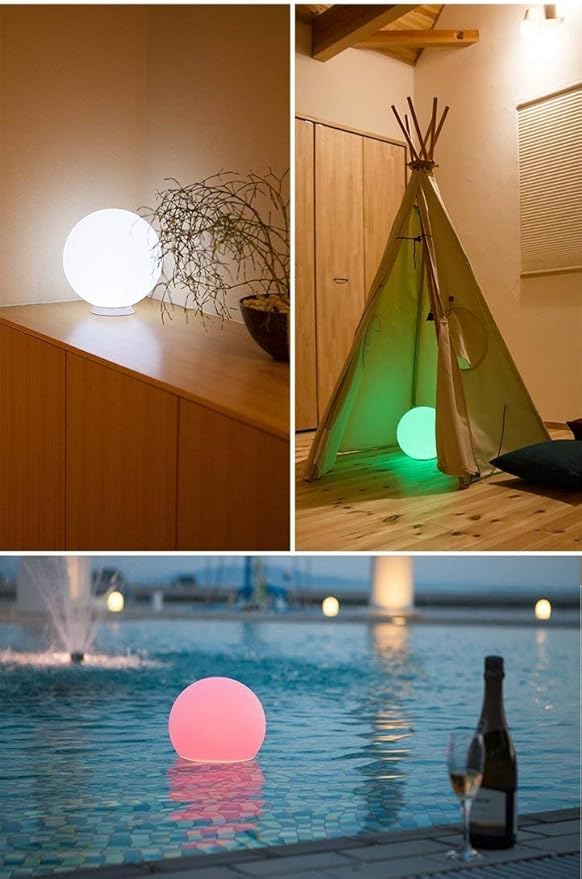Mr.Go 6-inch LED Ball Light and 8-inch LED Globe Light Bundle, Rechargeable, Remote Control, Dimmable 16 RGB Colors 4 Modes, Waterproof, Great as Night Light Mood Lamp Ambient Lighting Decorations