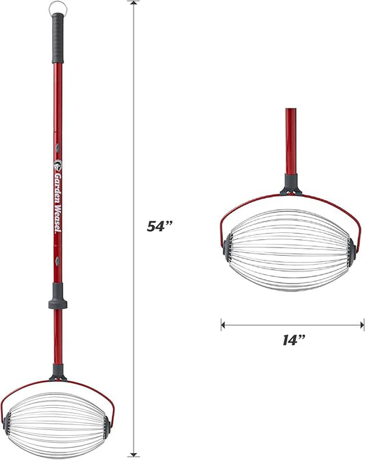 GARDEN WEASEL Large Nut Gatherer Roller – Nut Collector Tool for Walnuts, Tennis Balls and More – Yard Picker Upper with Durable Cage and Ergonomic Handle - Newest Model