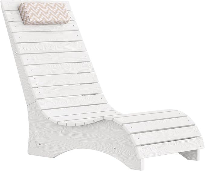 LUE BONA HDPS Pool Chairs Set of 2, Fade-Resistant Use in Pools Up to 10-Inches Deep Pools Lounge Chair for Sun Shelf, Chaise Lounger with Headrest for Outside Pool Deck