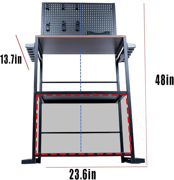 Fishing Rod Holders for Garage 3-Tier, Integrated structure extremely stable, Gear Storage for Up to 12 Rods with Hooks & Wheels, for Rod, Tackle Box, Reel Storage (6 hooks 1 trays 4 wheels)