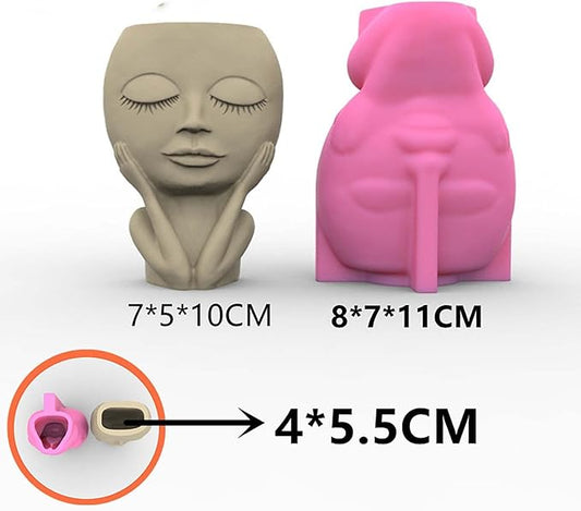 Baby Concrete Flower Pot Molds Succulent Planter Vase Silicone Molds Candle Pen Holder Mold Epoxy Resin Plaster Cement Clay Mould (C152)