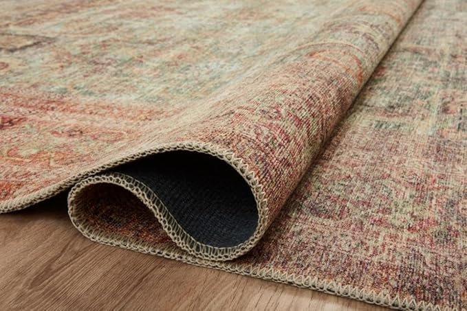Loloi Amber Lewis Georgie Collection GER-03 Jade/Sunset 3'-9" x 5'-6", .19" Pile Height, Accent Rug