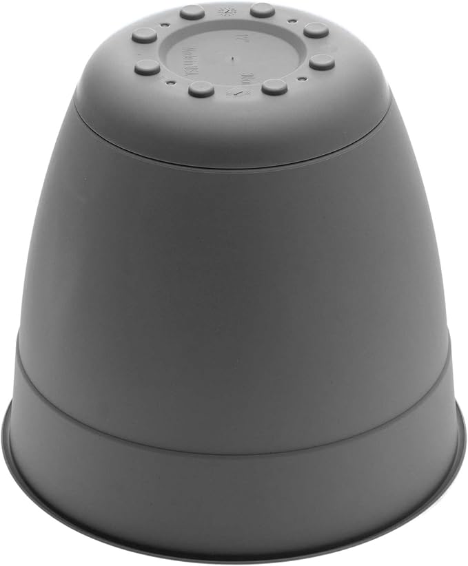 Bloem Dayton 8" Charcoal Recyled Plastic Planter Pot with Drainage Holes and Removable Saucer for Indoor and Outdoor Gardening