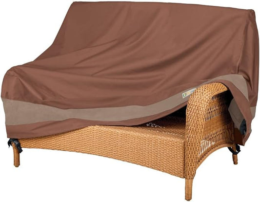 DUCKCOVERS ULV603535 Ultimate Loveseat Cover, 60"W x 35"D x 35"H, Mocha Cappuccino, Patio Furniture Covers