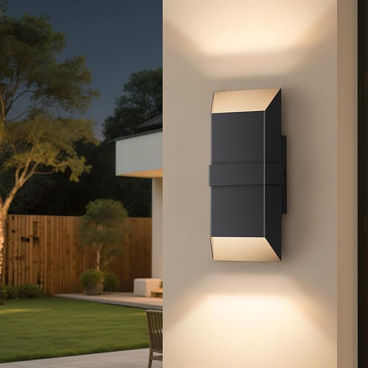 Outdoor Lights Fixture, Modern Led Wall Sconce Indoor, Black Exterior Wall Lights for House, Front Porch Light Outdoor Wall Mount, Patio Lights Fixture for Garage, Yard, 3000K