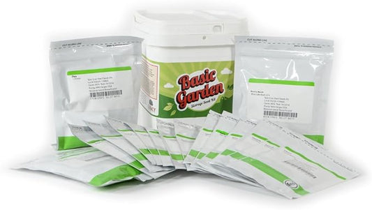 Basic Survival Garden Seed Assortment - Over 20,000 Specially Dried, Non-GMO, Heirloom, Long Shelf Life Gardening Emergency Storage Seeds - Prepper Vault: Corn, Peas, Beans, Tomatoes, More