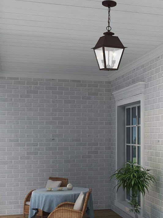 Livex Lighting 2167-07 Mansfield 2-Light Outdoor Hanging Lantern, Bronze