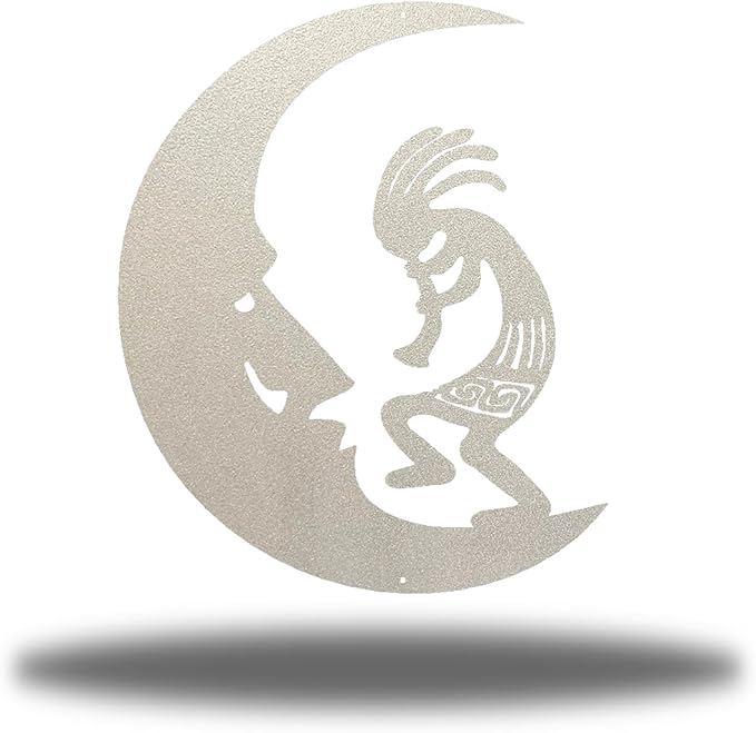 Riverside Designs Kokopelli Wall Art Steel Outdoor Decor | Heavy-Duty and Waterproof | Made in USA (Silver, 30L x 24.5W)
