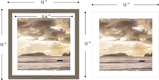 Framed Beach Scenery Wall Art:6 Pieces Small Calming Seaside Painting Nature Coastal Sunrise Prints Tropical Multi Seascape Photography Artwork Ocean Seagulls Picture for Bathroom Bedroom Office