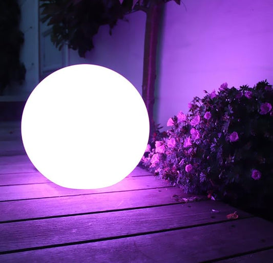 Mr.Go 14-inch LED Ball Light and 16-inch LED Cube Light Bundle, Rechargeable, Remote Control, Dimmable 16 RGB Colors 4 Modes, Waterproof, Great as Night Light Mood Lamp Ambient Lighting Decorations