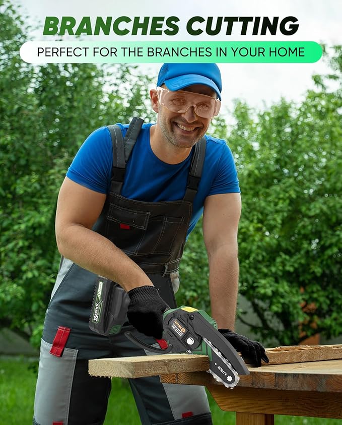 Saker Mini Chainsaw,2026 New Upgrade Electric Chainsaws,Portable Chain Saw Cordless Battery Powered,Small Handheld Chain Saws Pruning Shears Saw for Wood Tree Branches,Courtyard and Garden