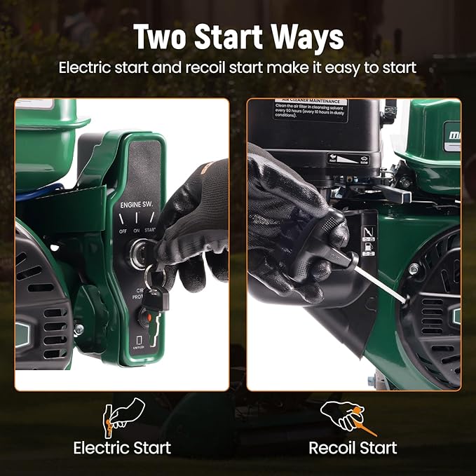 maXpeedingrods 7HP 212cc Gas Engine, Electric Start 4 Stroke OHV Horizontal Shaft Gasoline Engine, Shaft 3/4" (19mm) Diameter, Shaft 3/16" Keyway for Go-Karts Log Splitters Lawn Mowers