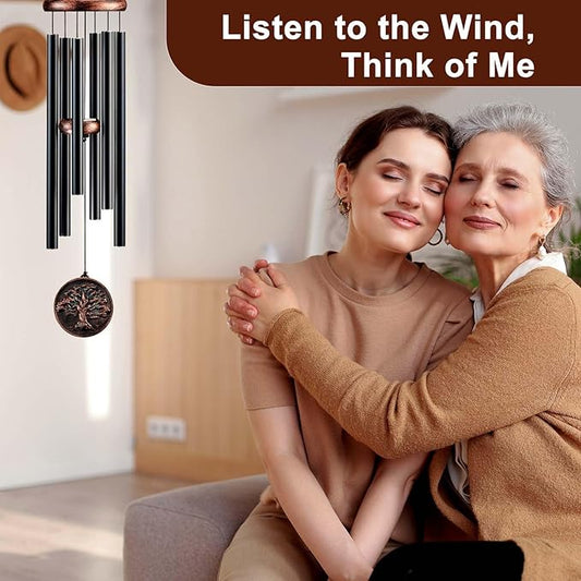 Memorial Wind Chimes for Outside, Sympathy Gifts for Loss of Loved One, Memorial Gift for Loss of Mom Dad Grandparent, Vintage Tree of Life Deep Tone Windchimes Outdoor (DIY 34" Tree of Life)