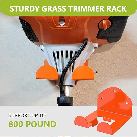 2 Pack Garage Organizer Trimmer Rack Heavy Duty Weed Eater Hanger Trimmer Hanger Garden Power Tool Hanger for Grass Trimmer, Hedge Trimmer, Garage Trimmer Garden Tools