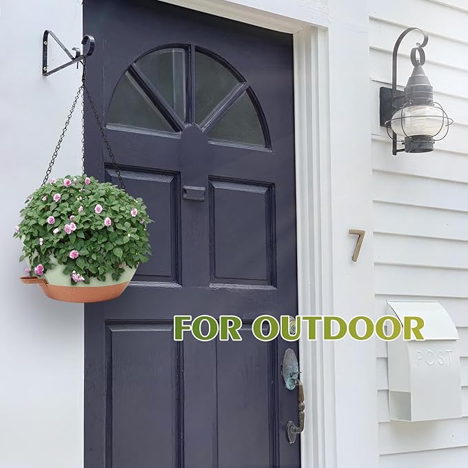 GARDIFE Hanging Planters for Indoor Outdoor Plants, 2 Pack Self Watering Hanging Pot with Drainage Holes & Removable Tray (Green, 12 inch)