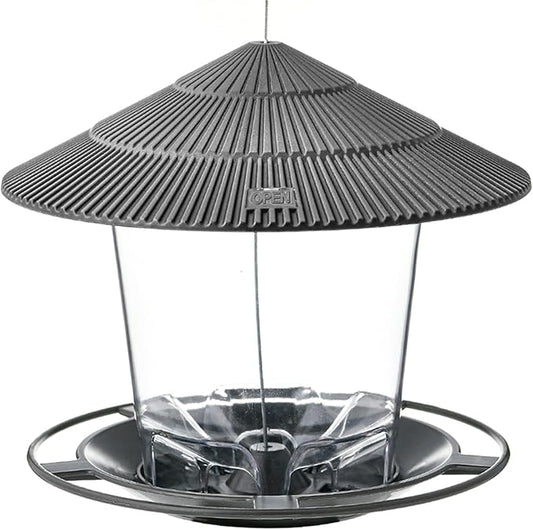 Hanizi Bird Feeder Outdoor Hanging for Wild Bird Seed, Grey