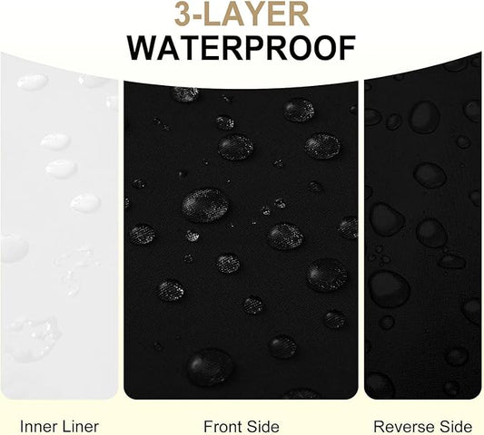 downluxe Waterproof Outdoor Chair Cushions Set of 4, 19" x 19" x 3" Patio Chair Cushion with Non-Slip Ties & Handle, Square Outdoor Cushion for Patio Furniture with Removable Cover, Black