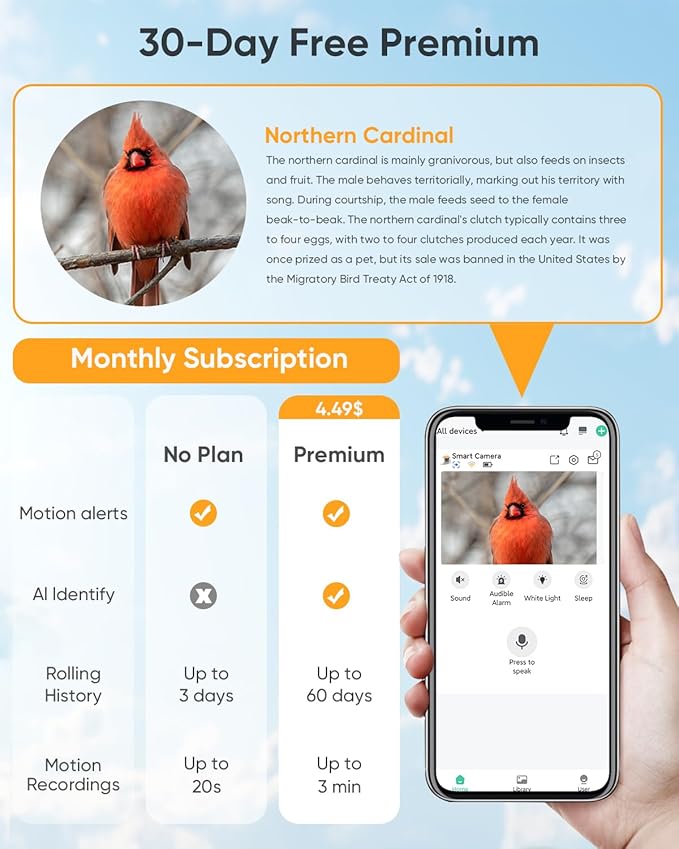 Bird Feeder with Camera Solar Powered : Smart Camera Bird Feeder 2K Live Steam for Outdoor, 5MP Photos, AI Identify Auto Capture Videos, 1.8L Large Capacity, Gifts for Birdlover Mom Dad