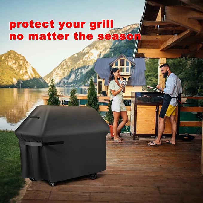 Grill Cover, 60-Inch BBQ Grill Cover Heavy Duty Waterproof UV Resistant Tear Resistant for Outdoor Grill, Compatibile for Nexgrill Brinkmann Weber Dyna-glo