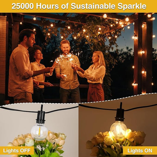 ZJOJO 200FT Outdoor String Lights, G40 Globe Outdoor Lights with 100 Shatterproof LED Bulbs 2700K, IP65 Waterproof Patio Light String Lights for Outside Backyard Porch Party