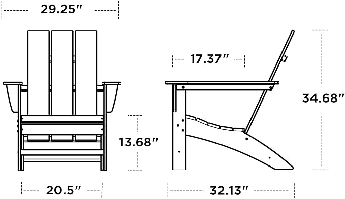 POLYWOOD AD420SR Modern Adirondack Chair, Sunset Red, Durable High Density Polyethylene Construction, Easy Assembly, Waterproof, Comfortable Contoured Seat