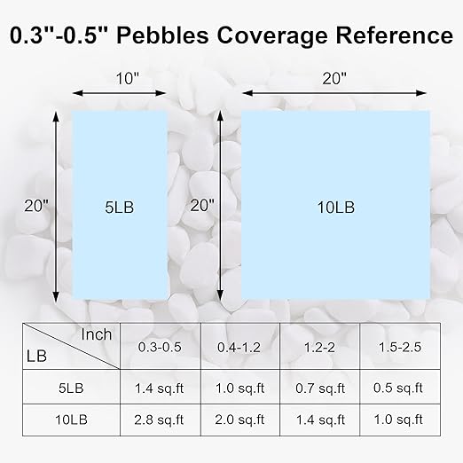 SIDONG 5 LB White River Rocks, 0.3-0.5 Inches Pebbles for Indoor Plants, Aquarium Rocks Used in Fish Tank, Decorative Stones for Plants, Vases, Home DΓ©cor, Crafting, Garden Landscaping