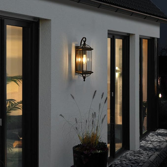 20'' H Copper Outdoor Wall Lights Large Oil Rubbed Bronze Exterior Lighting Fixtures Vintage Porch Lights with Clear Glass Wall Lantern for Patio Garage Front Porch 1 Pack