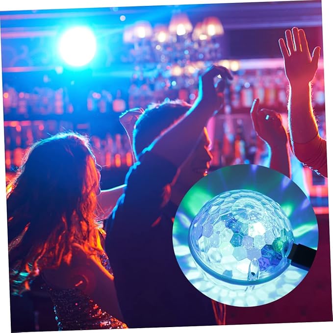 SHINEOFI Mini Crystal Led Light USB Powered Battery Operated Globe Light Disco Ball Balloons Stage